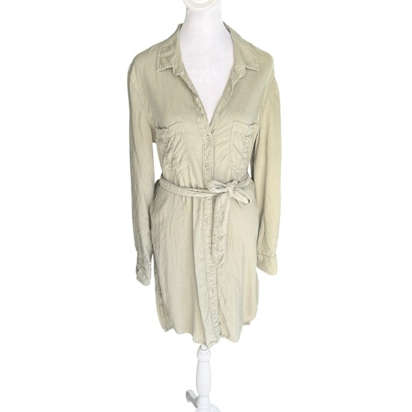 Cloth and Stone - Utility Long Sleeve Button Down Mini Dress Sz M - Picture 3 of 11